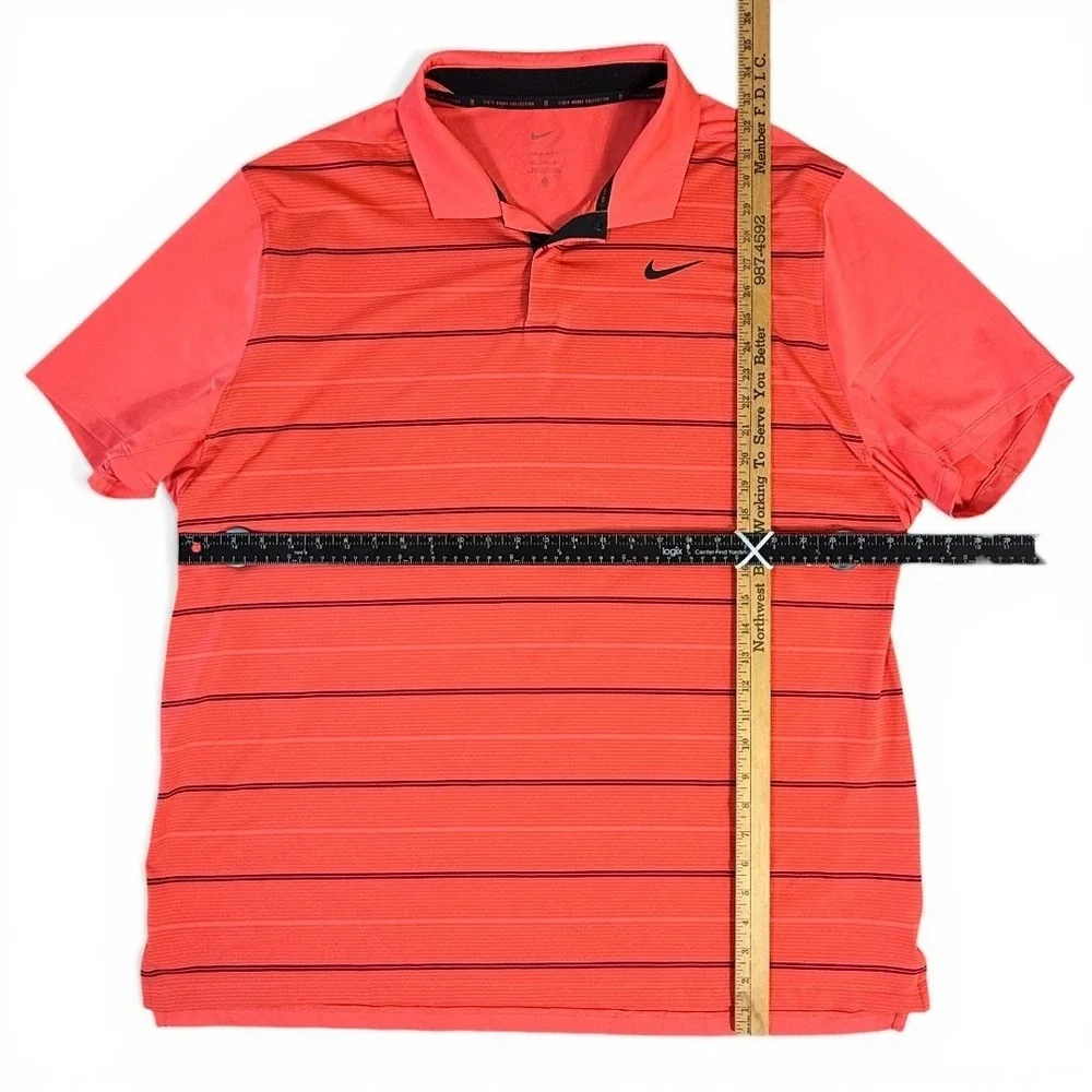 Nike Golf Tiger Woods Collection Stripe Polo XXL DR5318-850 Noble Red Ember Glow